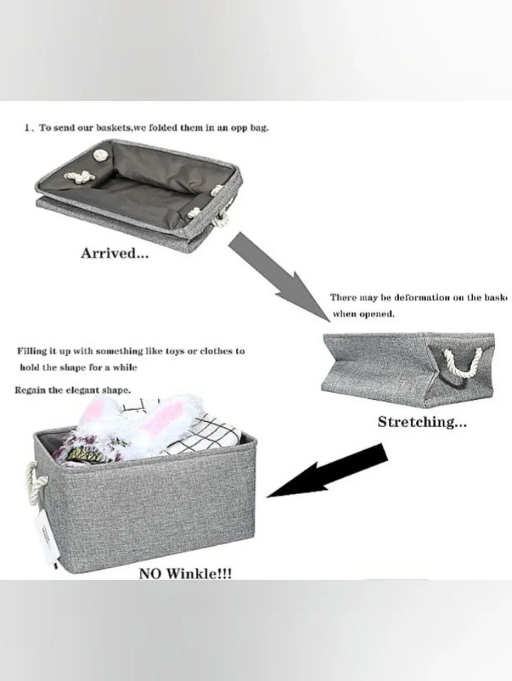 Creadard Storage Bin W/ Rope Handles